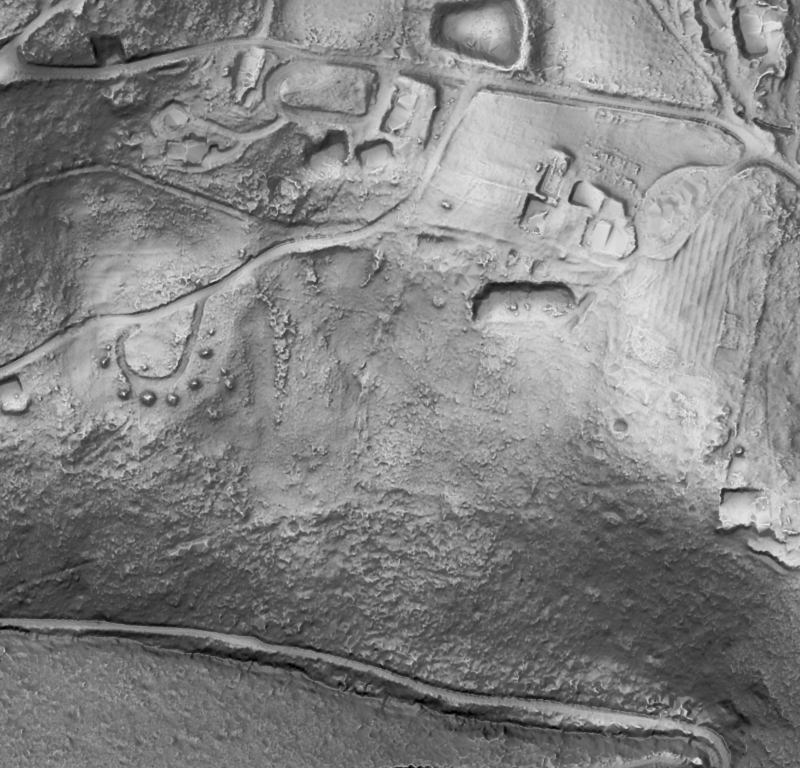 Shaded relief of the same Hobart-area terrain from four combined LiDAR surveys